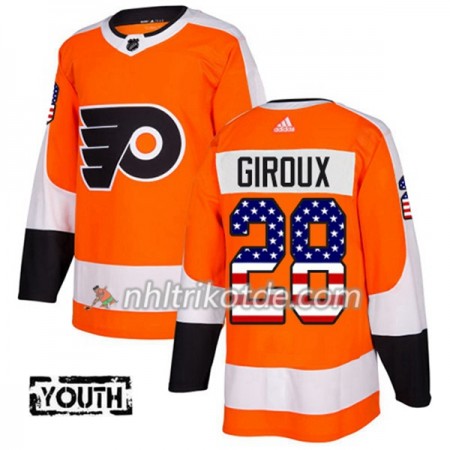 Philadelphia Flyers Trikot Claude Giroux 28 Adidas 2017-2018 Orange USA Flag Fashion Authentic - Kinder